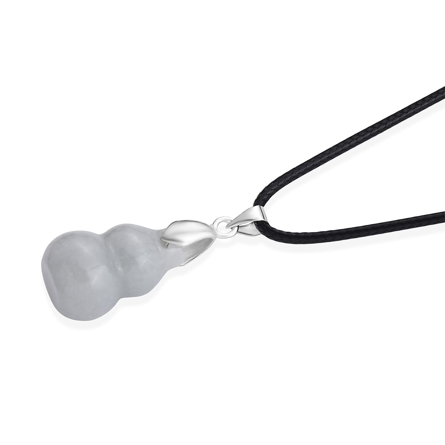 Natural Jade 25.00 ctw Beaded Necklace in Silvertone (Adjustable)