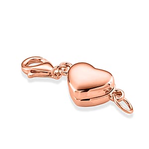 14K RG Over Sterling Silver Heart Shape Magnetic Lock with 9mm Lobster Clasp (2 g)