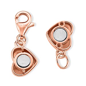 14K RG Over Sterling Silver Heart Shape Magnetic Lock with 9mm Lobster Clasp (2 g)