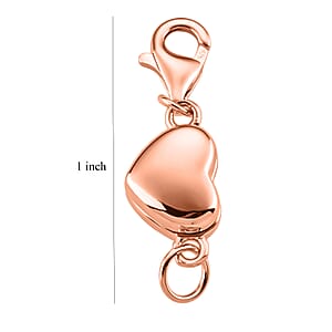 14K RG Over Sterling Silver Heart Shape Magnetic Lock with 9mm Lobster Clasp (2 g)