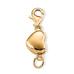 14K YG Over Sterling Silver Heart Shape Magnetic Lock with 9mm Lobster Clasp (2 g)