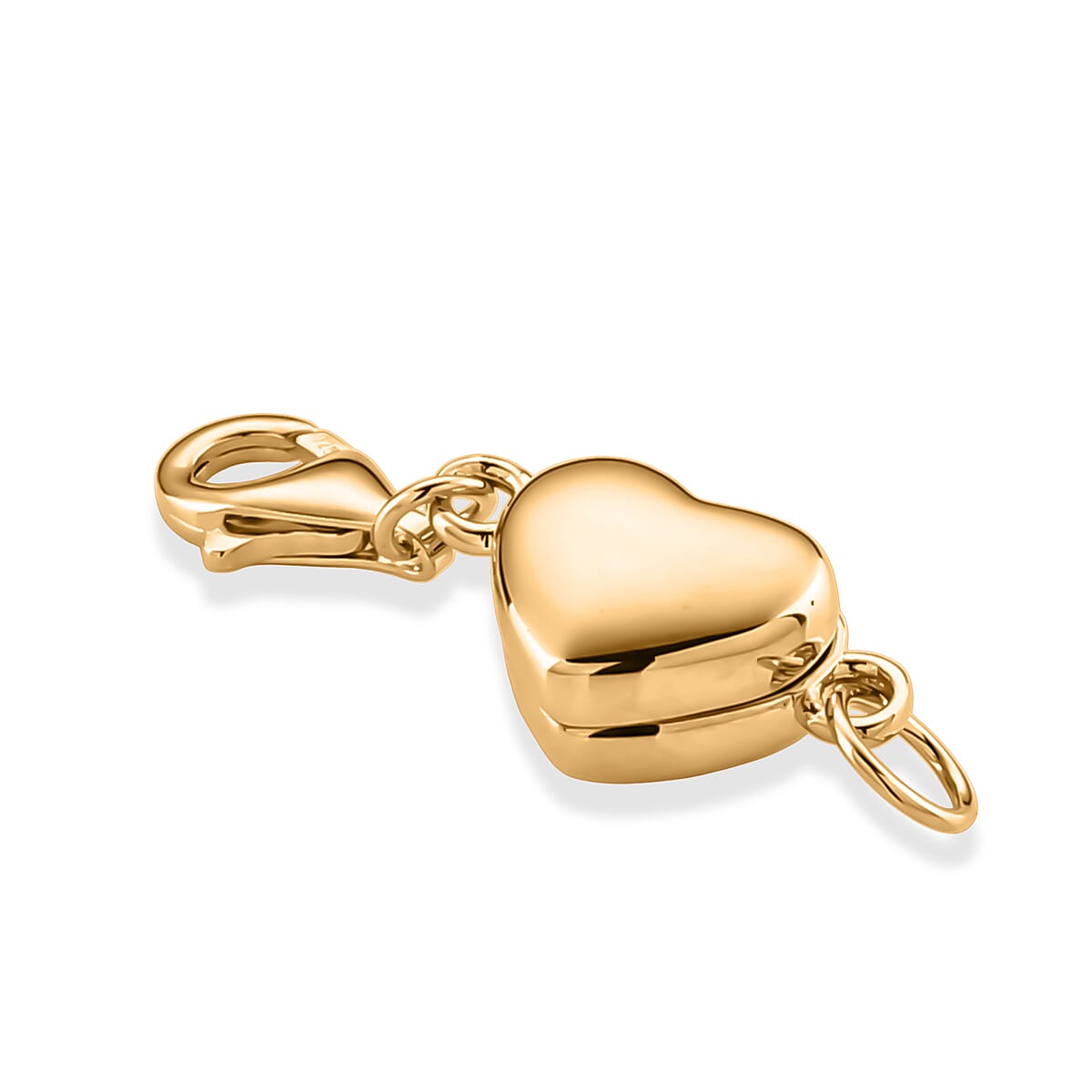 14K YG Over Sterling Silver Heart Shape Magnetic Lock with 9mm Lobster Clasp (2 g) image number 1
