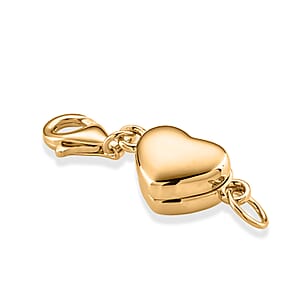 14K YG Over Sterling Silver Heart Shape Magnetic Lock with 9mm Lobster Clasp (2 g)