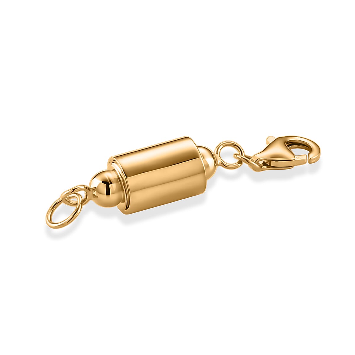 14K YG Over Sterling Silver Cylindrical Magnetic Lock with 9mm Lobster Clasp (2.65 g) image number 1