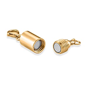 14K YG Over Sterling Silver Cylindrical Magnetic Lock with 9mm Lobster Clasp (2.65 g)