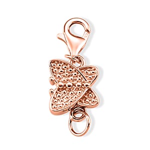 14K RG Over Sterling Silver Butterfly Magnetic Lock with 9mm Lobster Clasp (2.35 g)