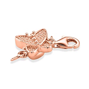 14K RG Over Sterling Silver Butterfly Magnetic Lock with 9mm Lobster Clasp (2.35 g)