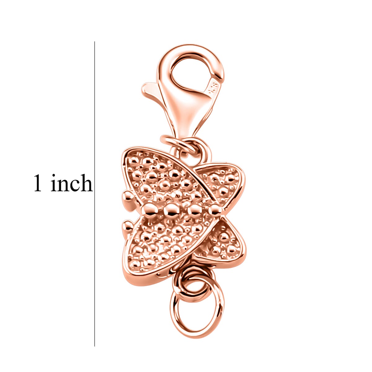14K RG Over Sterling Silver Butterfly Magnetic Lock with 9mm Lobster Clasp (2.35 g) image number 4