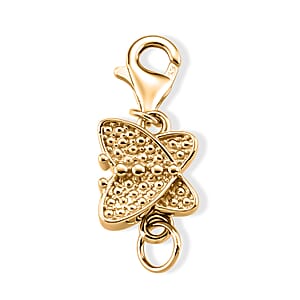 14K YG Over Sterling Silver Butterfly Magnetic Lock with 9mm Lobster Clasp (2.35 g)
