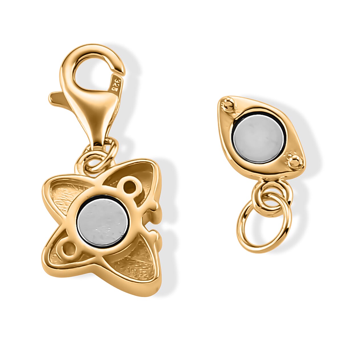 14K YG Over Sterling Silver Butterfly Magnetic Lock with 9mm Lobster Clasp (2.35 g) image number 3