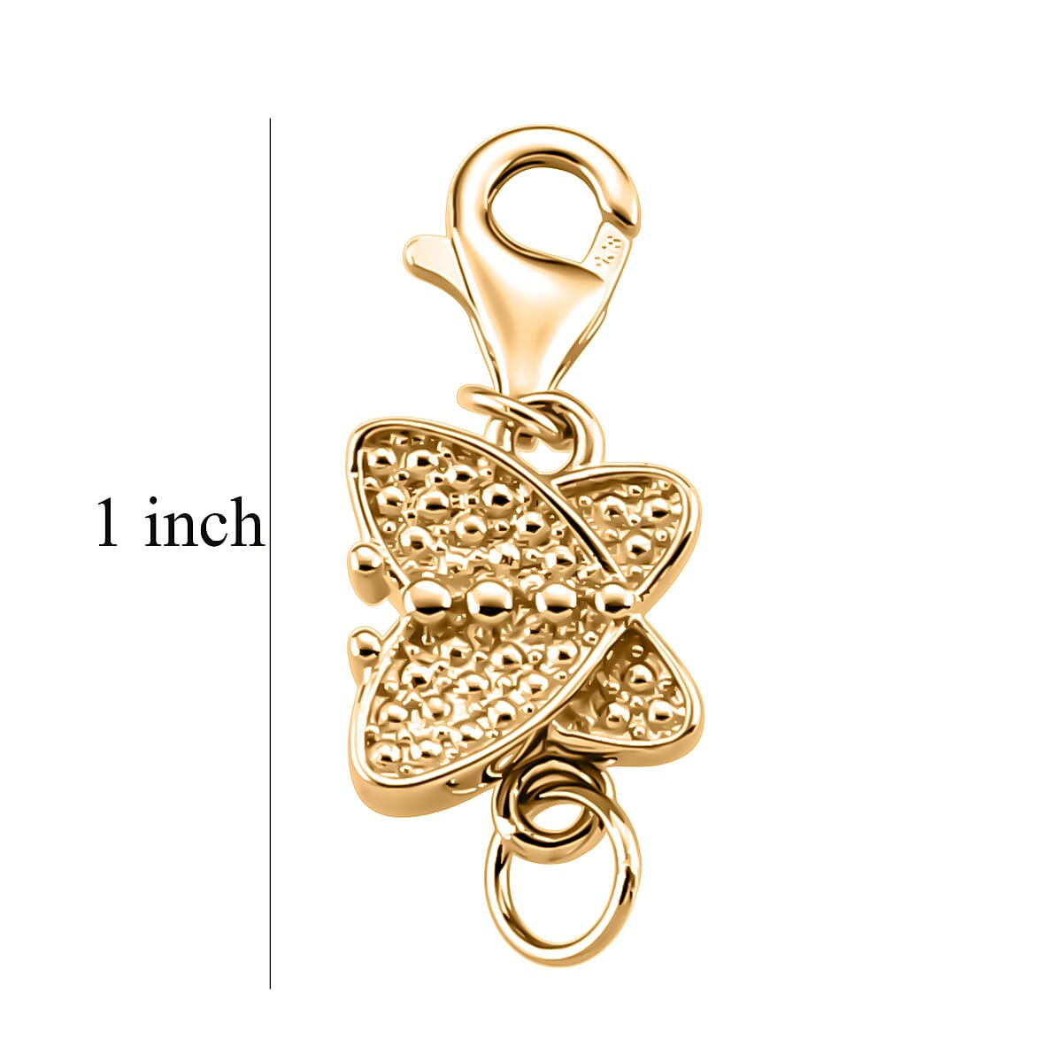 14K YG Over Sterling Silver Butterfly Magnetic Lock with 9mm Lobster Clasp (2.35 g) image number 4