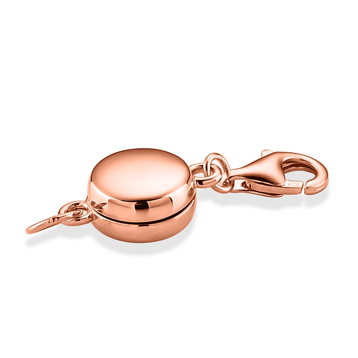 14K RG Over Sterling Silver Round Magnetic Lock with 9mm Lobster Clasp (1.95 g) image number 1
