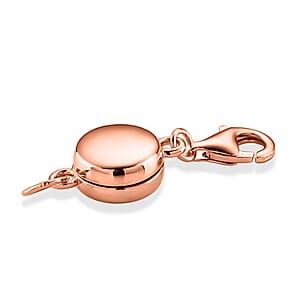 14K RG Over Sterling Silver Round Magnetic Lock with 9mm Lobster Clasp (1.95 g)