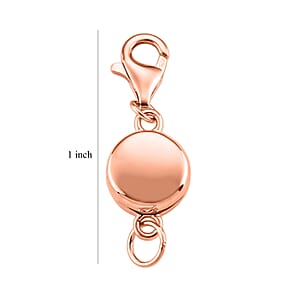 14K RG Over Sterling Silver Round Magnetic Lock with 9mm Lobster Clasp (1.95 g)