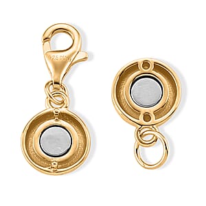 14K YG Over Sterling Silver Round Magnetic Lock with 9mm Lobster Clasp (1.95 g)