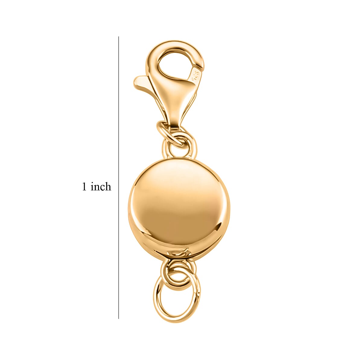 14K YG Over Sterling Silver Round Magnetic Lock with 9mm Lobster Clasp (1.95 g) image number 3