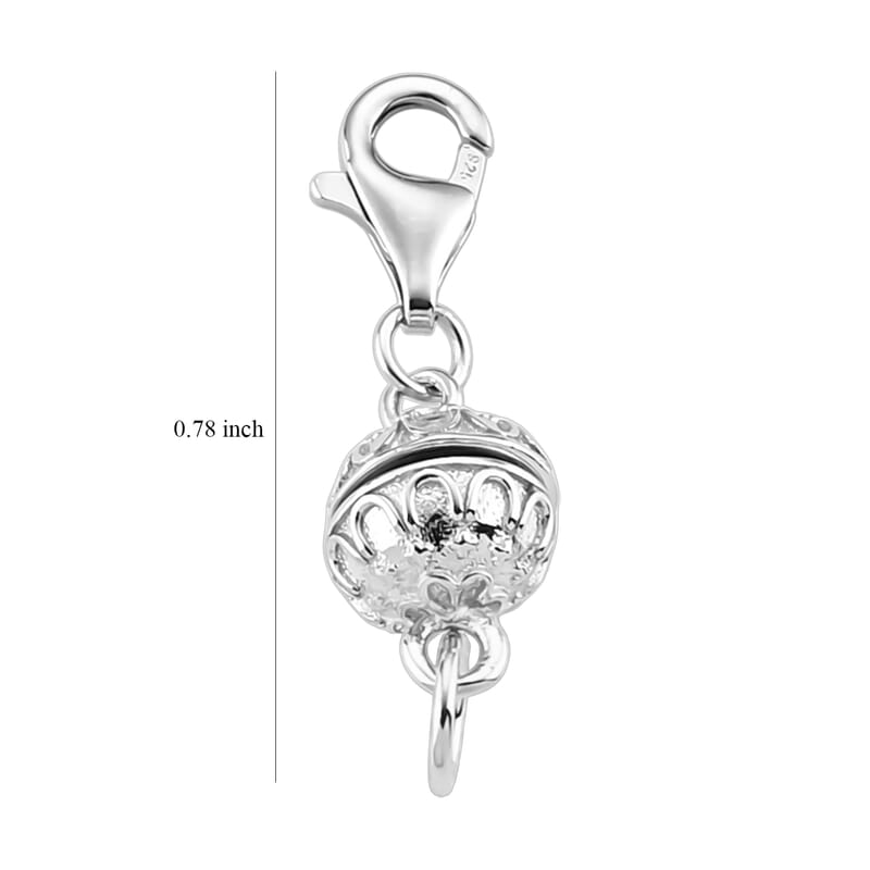 Rhodium Over Sterling Silver 8mm Magnetic Lockwith 9mm Lobster Clasp (1.70 g)
