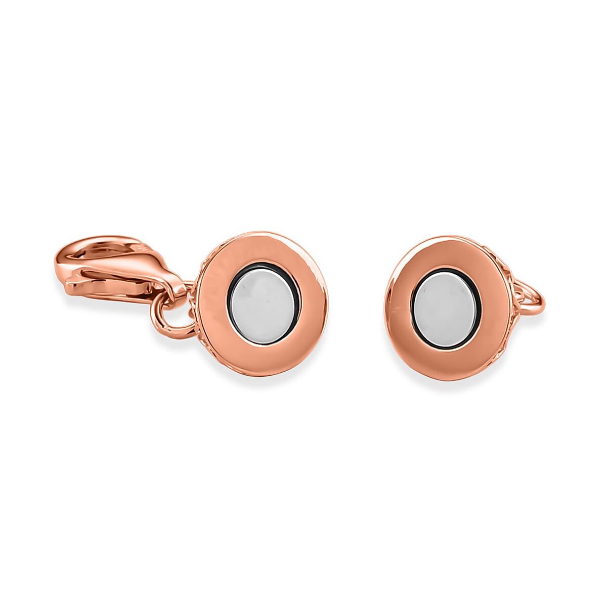14K RG Over Sterling Silver 8mm Magnetic Lockwith 9mm Lobster Clasp (1.70 g) image number 2