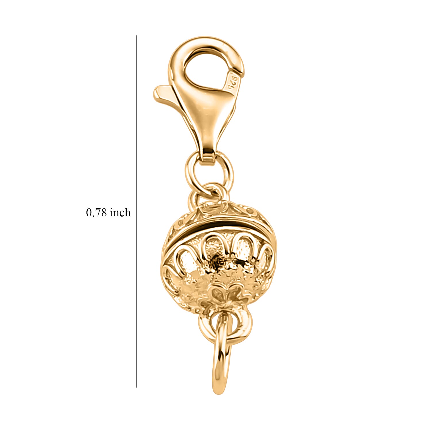 14K YG Over Sterling Silver 8mm Magnetic Lockwith 9mm Lobster Clasp (1.70 g)