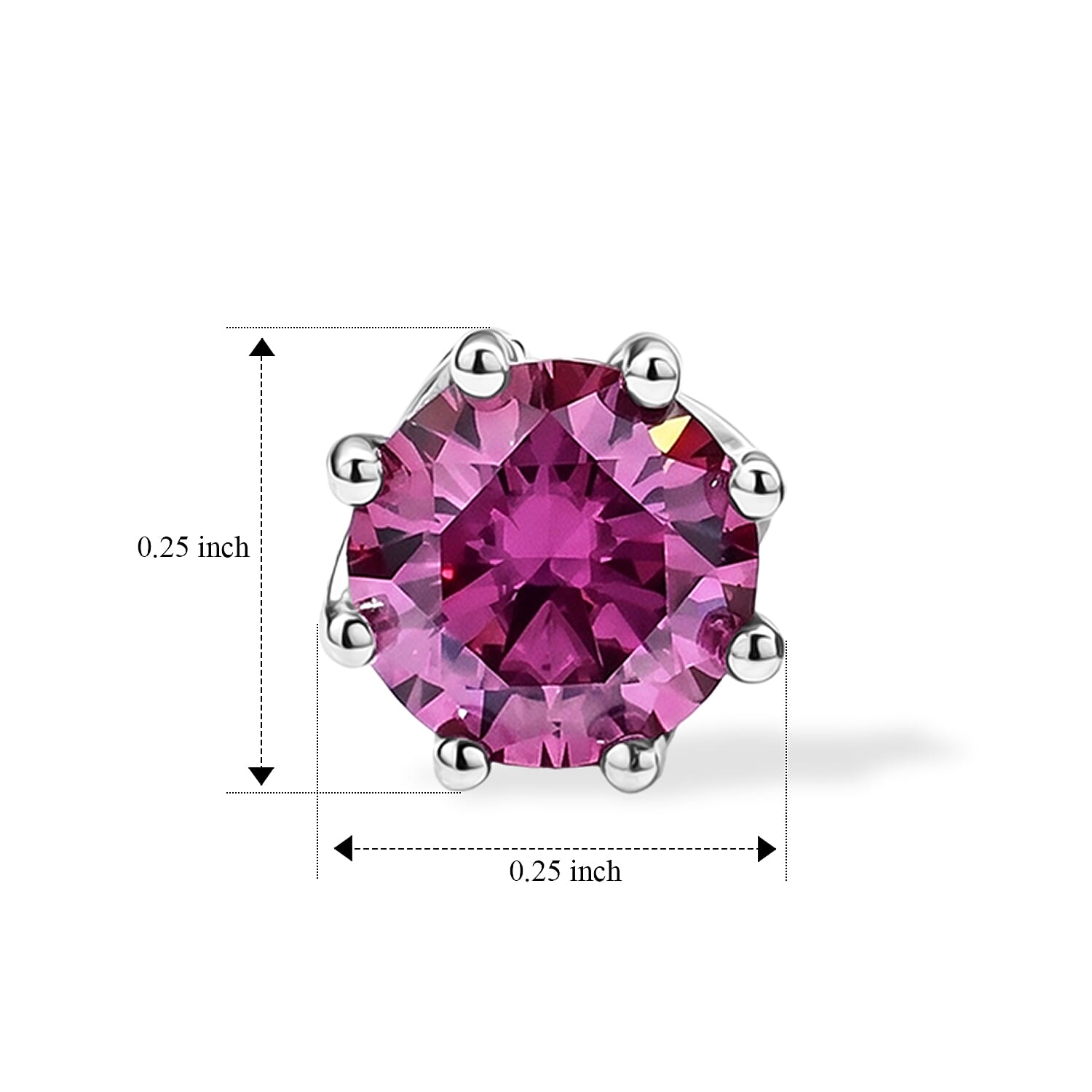 EverTrue Pink Moissanite 1.90 ctw Earrings in Platinum Bond