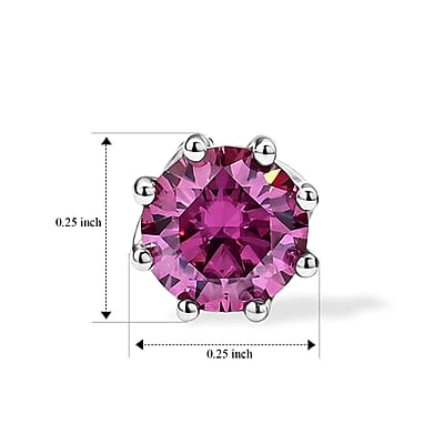 EverTrue Pink Moissanite 1.90 ctw Earrings in Platinum Bond