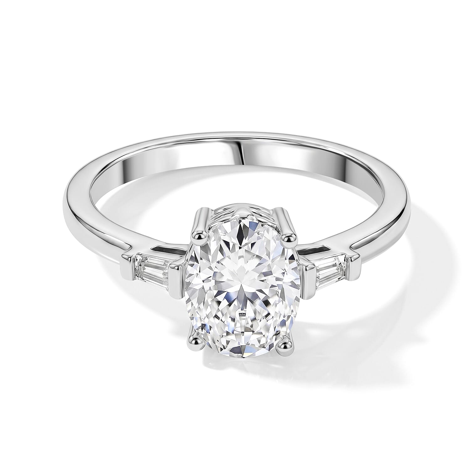 EverTrue Moissanite 2.10 ctw Ring in Platinum Bond (Size 5.0)