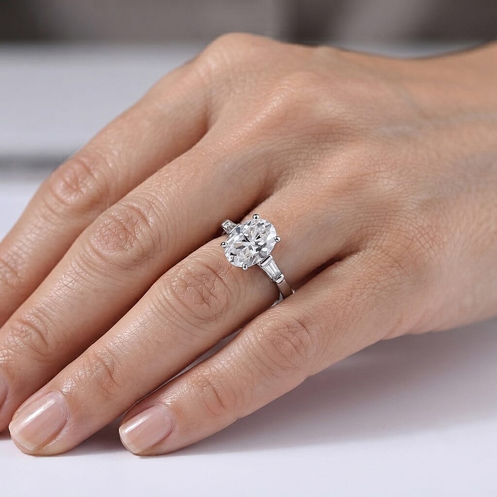 EverTrue Moissanite 2.10 ctw Ring in Platinum Bond (Size 5.0)