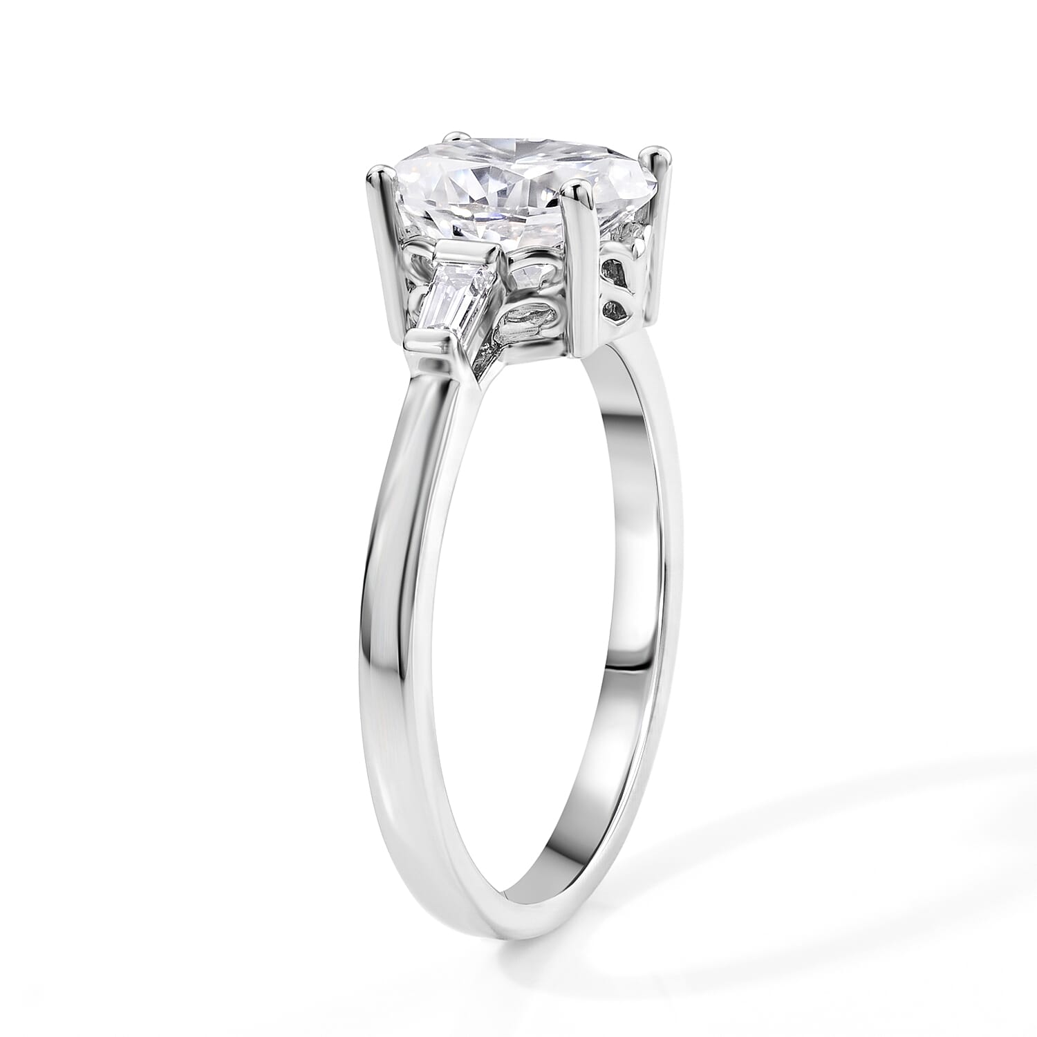 EverTrue Moissanite 2.10 ctw Ring in Platinum Bond (Size 5.0)
