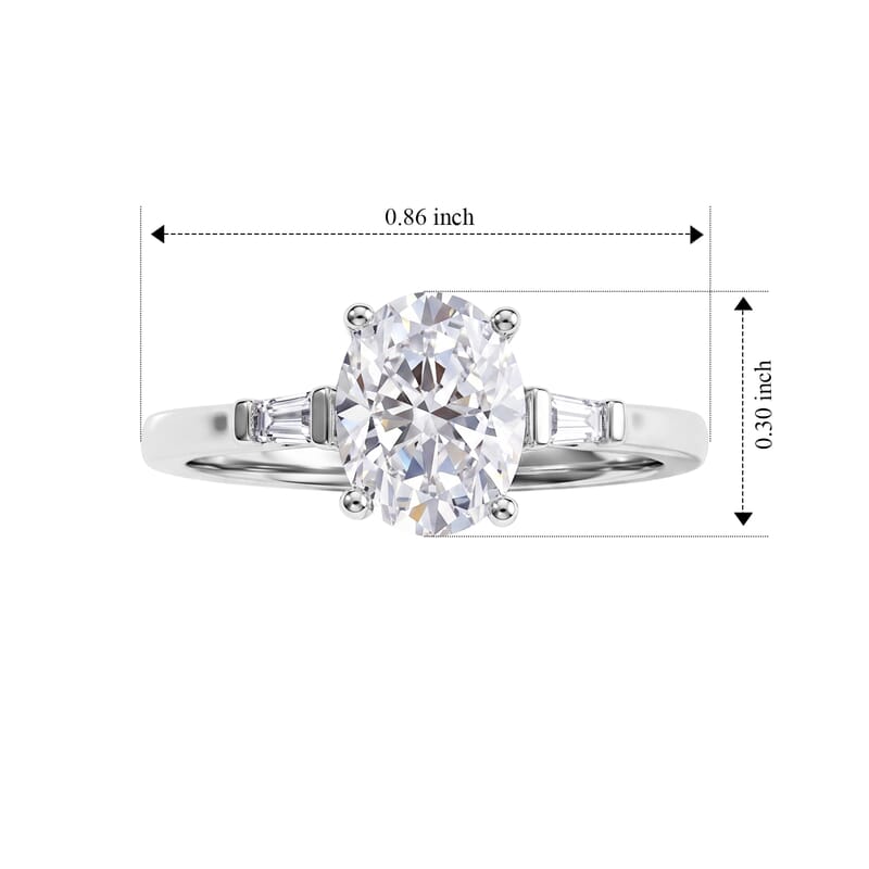 EverTrue Moissanite 2.10 ctw Starlight Ring in Platinum Bond (Size 6.0)