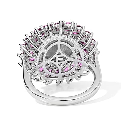 EverTrue Freshwater Pearl and Multi Gemstone 3.50 ctw Ring in Platinum Bond (Size 6.0)