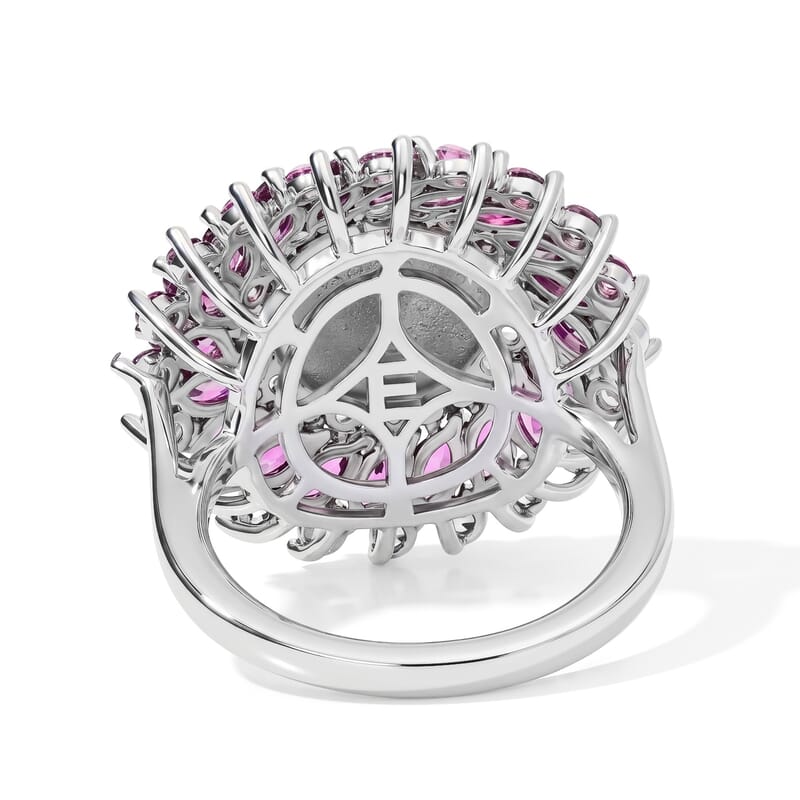 EverTrue Freshwater Pearl and Multi Gemstone 3.50 ctw Majestic Bloom Ring in Platinum Bond (Size 6.0)