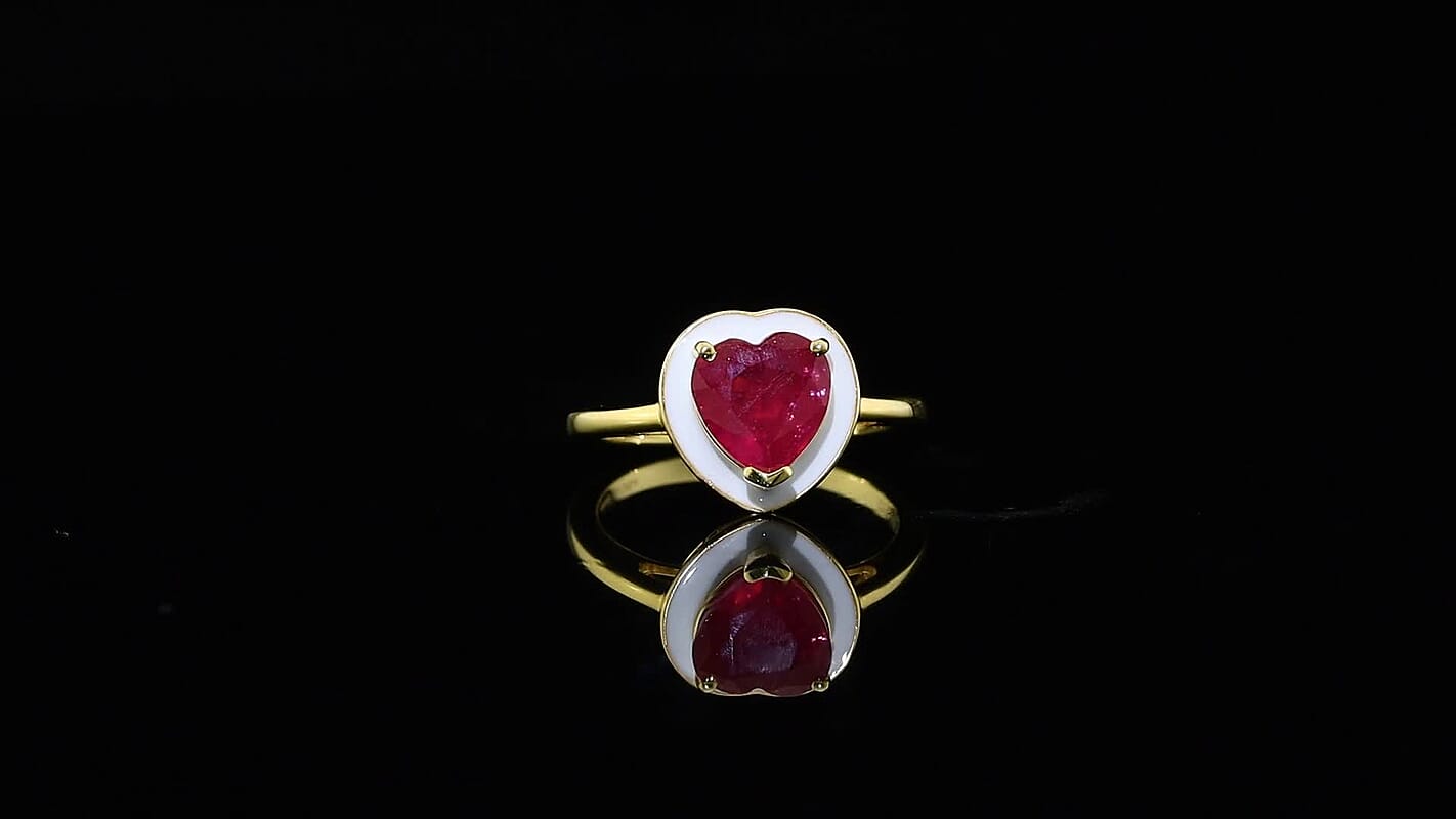 D'Joy Premium Niassa Ruby (FF) Ring in 18K Vermeil YG Over Sterling Silver (Size 10.0) 2.60 ctw 8661870