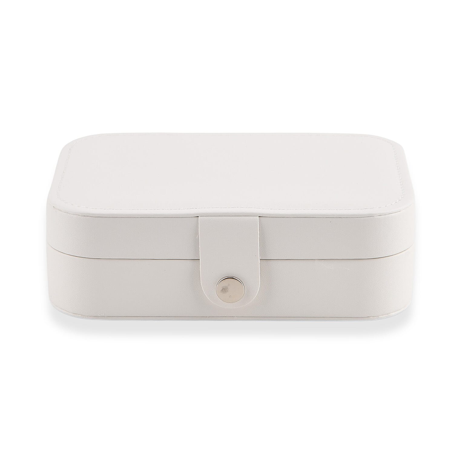 Cream Faux Leather Jewelry Box