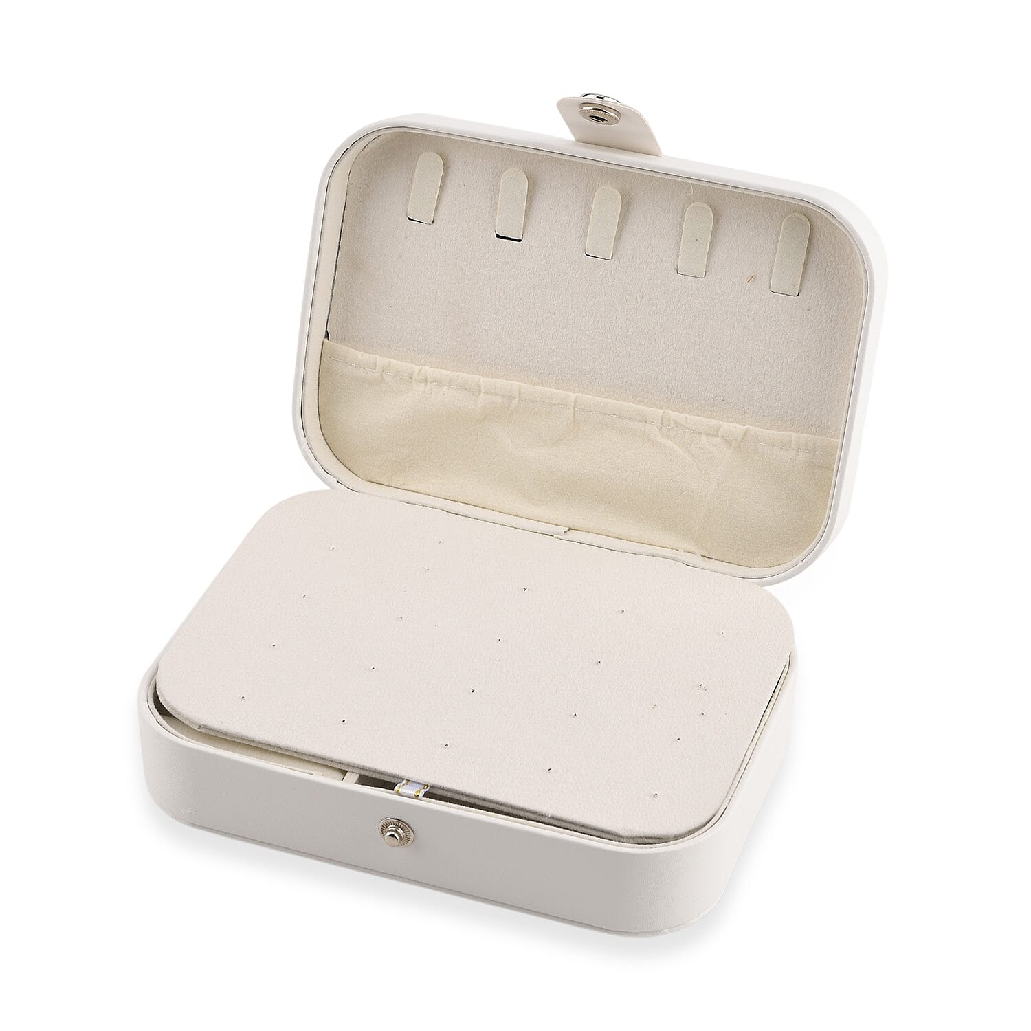 Cream Faux Leather Jewelry Box