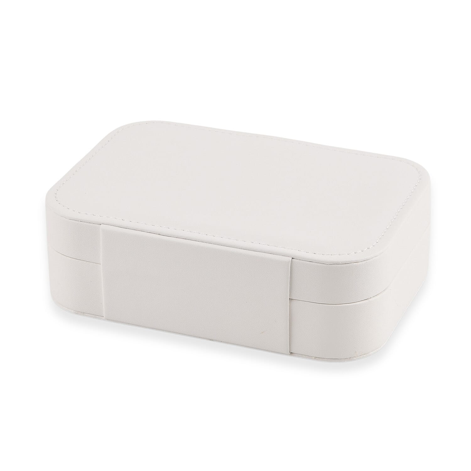 Cream Faux Leather Jewelry Box