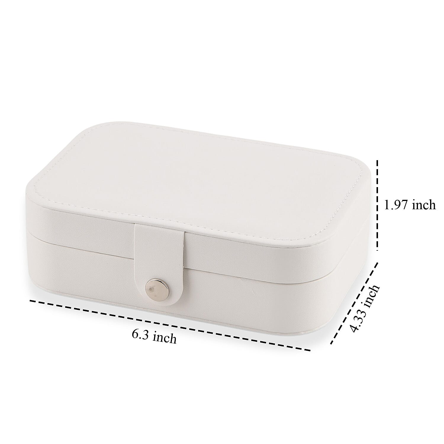 Cream Faux Leather Jewelry Box