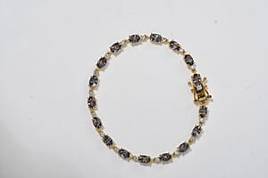 D'Joy Premium Platinum Spinel, Moissanite Bracelet in 18K Vermeil YG Over Sterling Silver (7.25 In) 10.25 ctw