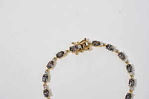 D'Joy Premium Platinum Spinel, Moissanite Bracelet in 18K Vermeil YG Over Sterling Silver (7.25 In) 10.25 ctw