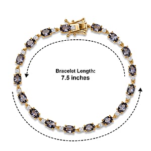 D'Joy Premium Platinum Spinel, Moissanite Bracelet in 18K Vermeil YG Over Sterling Silver (7.25 In) 10.25 ctw