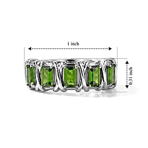 EverTrue Chrome Diopside 1.40 ctw XOXO Band Ring in Platinum Bond (Size 5.0)