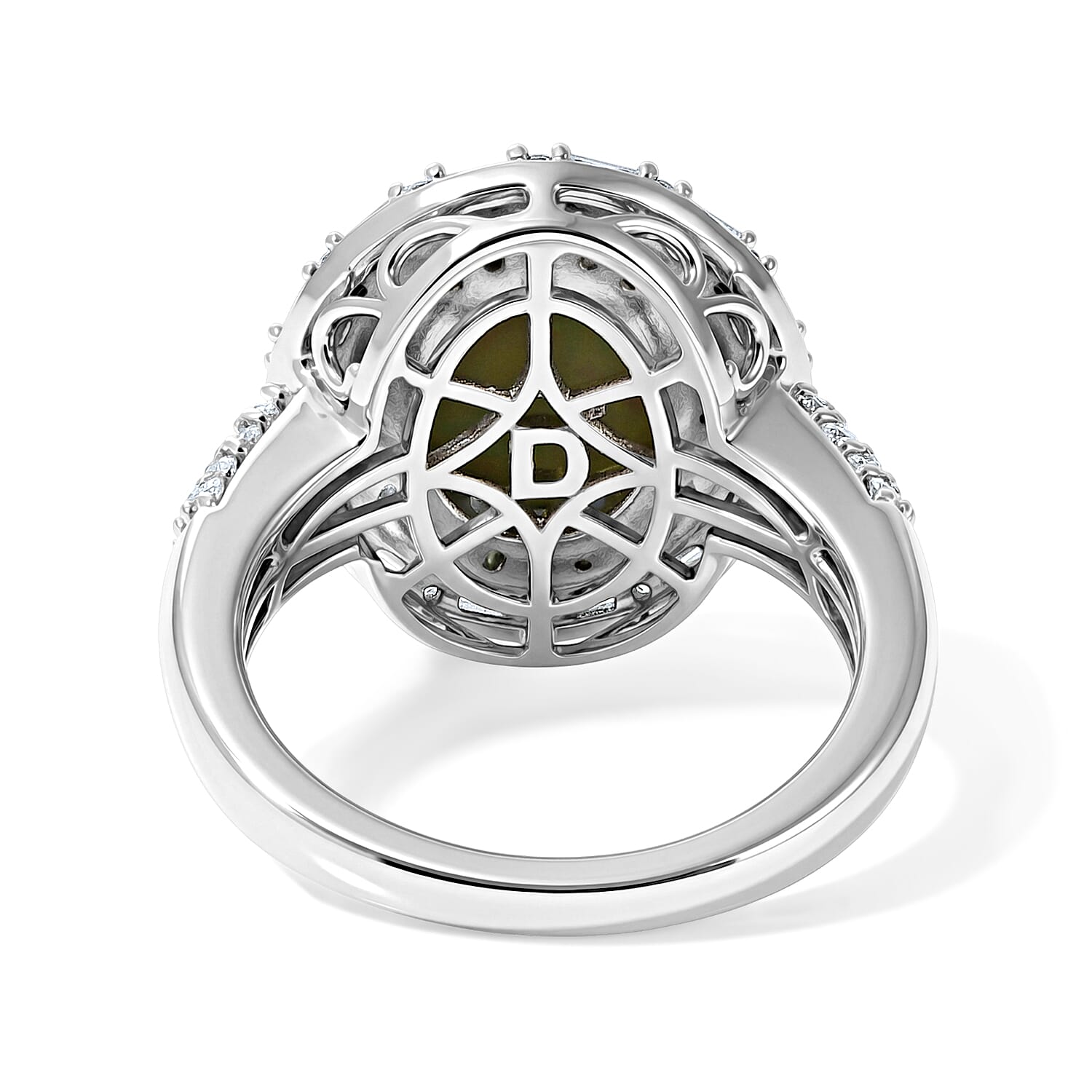 D'Joy Premium Australian Black Ridge Opal Triplet and Multi Gemstone 3.00 ctw Deep Sea Mystique Ring in Rhodium Over Sterling Silver (Size 8.0)