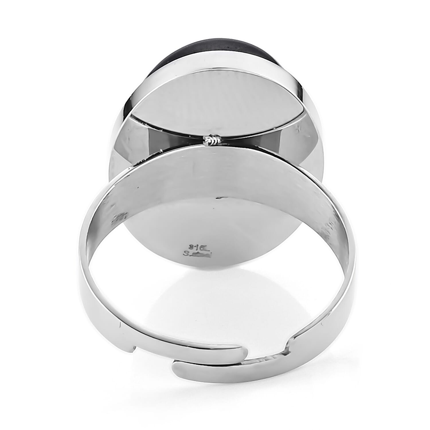 Shungite 20.00 ctw Ring in Stainless Steel (Size 7.00-9.00)
