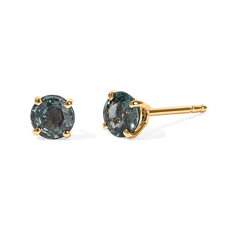 Luxoro Premium Montana Sapphire 1.30 ctw Stud Earrings in 10K Yellow Gold