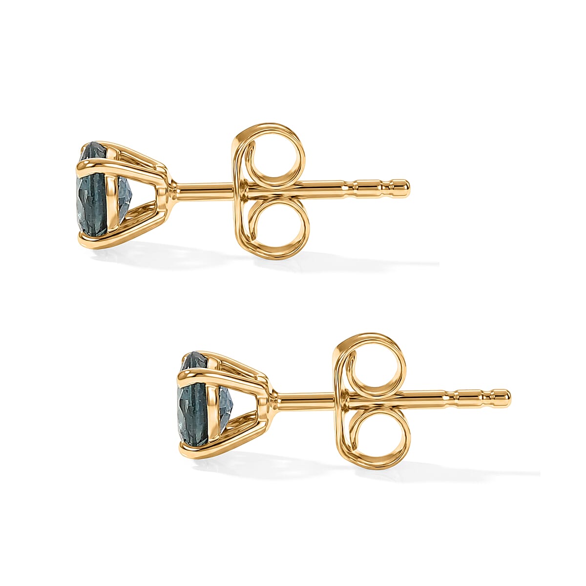 Luxoro Premium Montana Sapphire 1.30 ctw Stud Earrings in 10K Yellow Gold image number 1