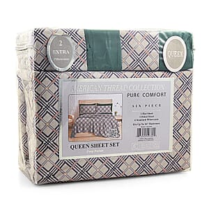 American Thread Collection 4pc Forest Green Plaid Microfiber Sheet Set -Twin