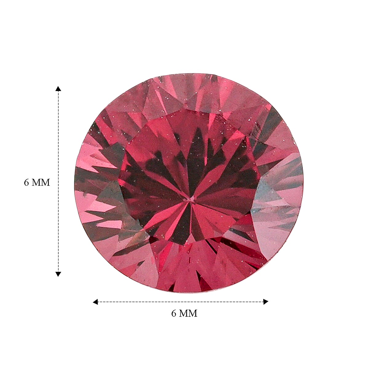 Concave Cut AAAA Tanzanian Rose Garnet (Rnd 6 mm) 1.00 ctw image number 4