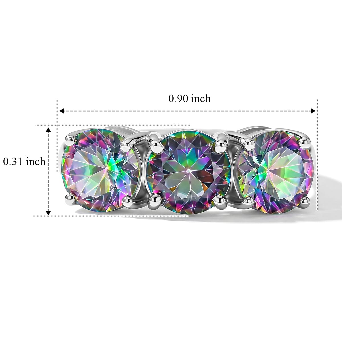 Mystic Topaz 3.60 ctw Ring in Sterling Silver (Size 6.0) image number 3