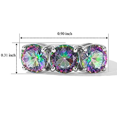 Mystic Topaz 3.60 ctw Ring in Sterling Silver (Size 6.0)