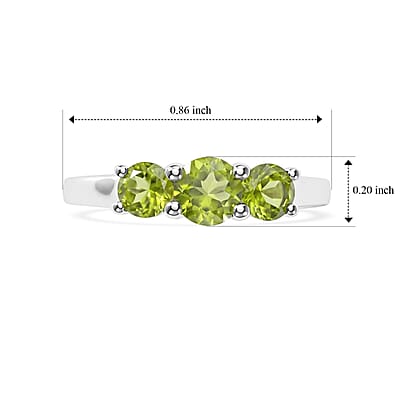 Hebei Peridot 1.00 ctw Ring in Sterling Silver (Size 6.0)
