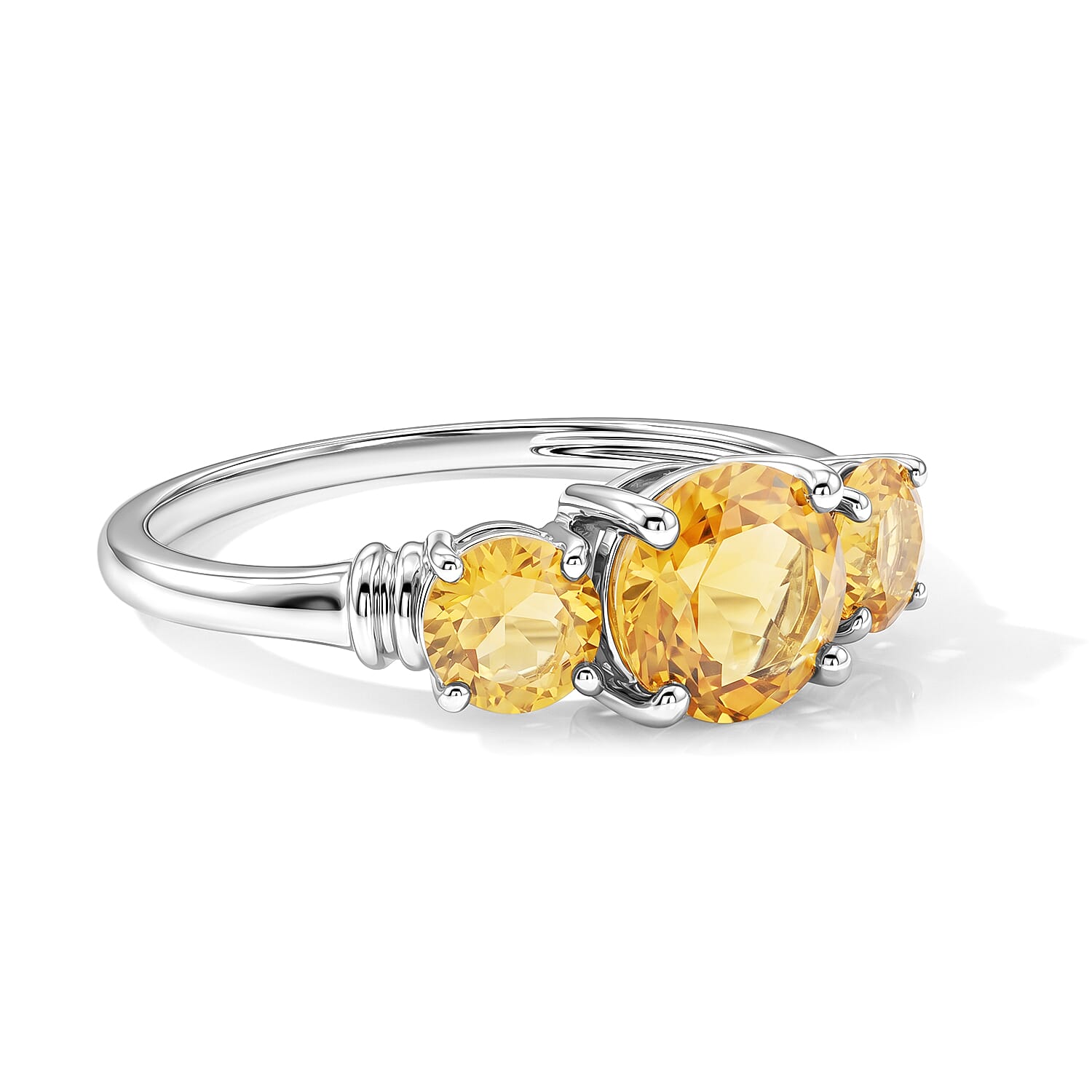 Brazilian Citrine 1.55 ctw Ring in Sterling Silver (Size 7.0)